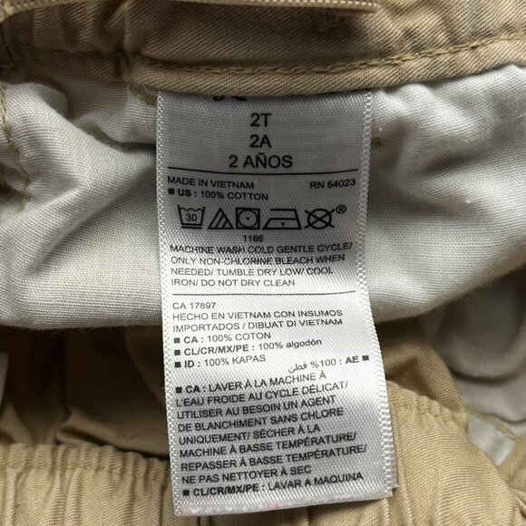 Old Navy Toddler Girl 2T Adjustable Shorts Khaki 100% Cotton - Picture 4 of 15